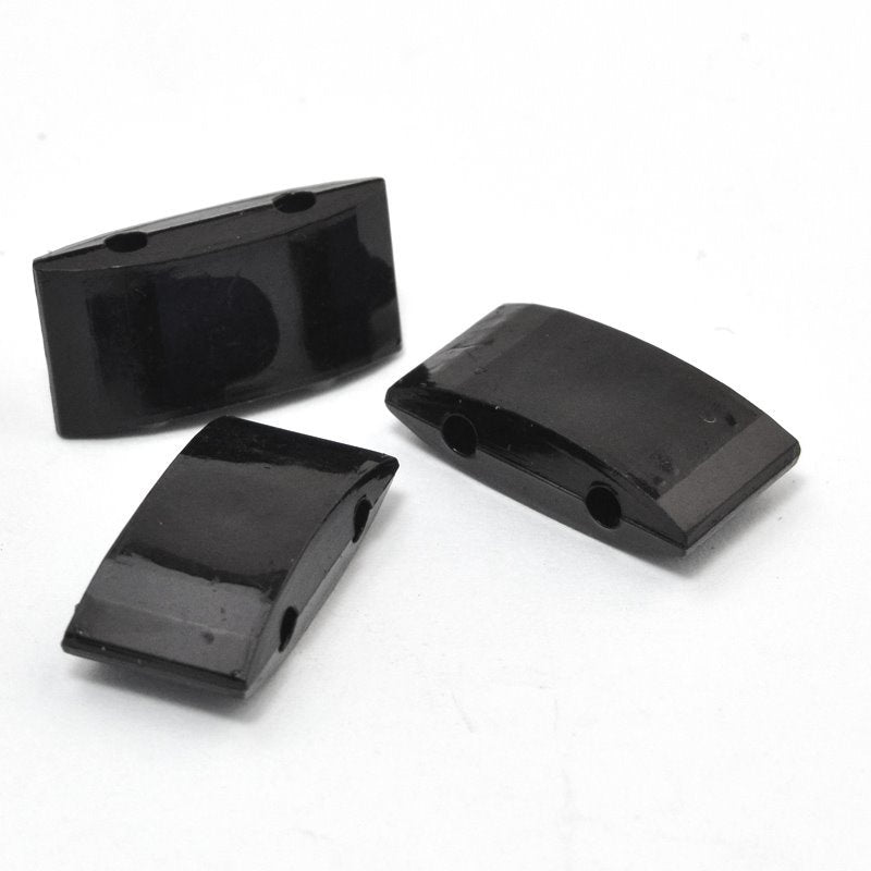 Acrylic Beads -  2 Hole Carrier - Black (500 grams)  <font color=#FF0000>Special