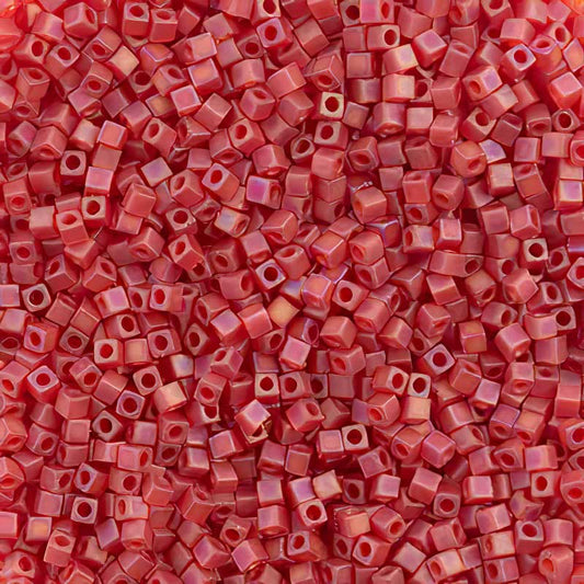 Miyuki Cube - 1.8mm - Matte Red Orange AB