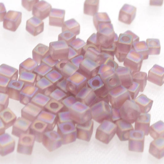 Miyuki Cube - 3mm - Matte Amethyst AB