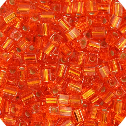 Miyuki Cube - 4mm - Silverlined Orange