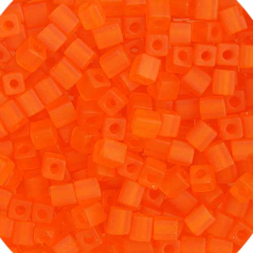Miyuki Cube - 4mm - Transparent Frost Orange