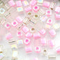 Miyuki Cube - 4mm - Frosted Rose Mix