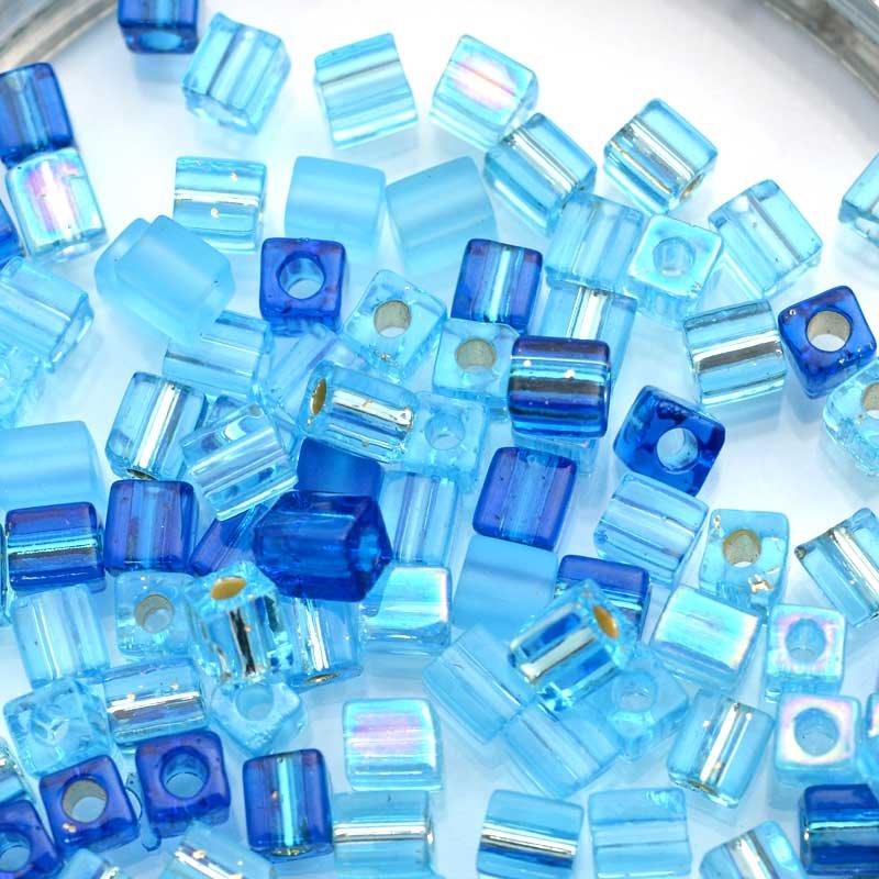 Miyuki Cube - 4mm - Poseidon's Pool Mix